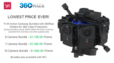Special YI 4K Action Cameras Bundled with 360Rize Holders