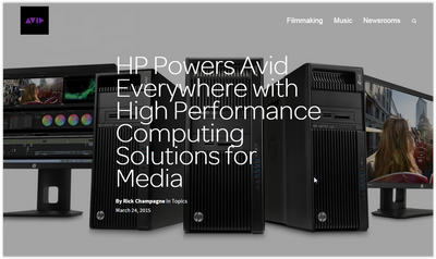 HP Powers Avid Everywhere Videoguys recommends HP Workstions