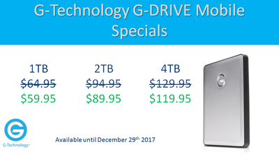 G-Technology G-DRIVE Mobile Black Friday Specials