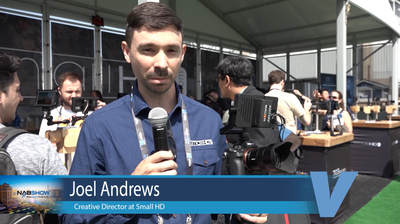 Small HD booth at NAB 2018 with Joel Andrews