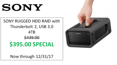 SONY Rugged HDD RAID with Thunderbolt 2, USB 3.0 Black Friday Special