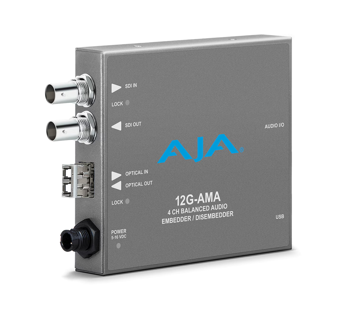 AJA 12G-SDI 4-Channel Balanced Audio Embedder with LC Transmitter