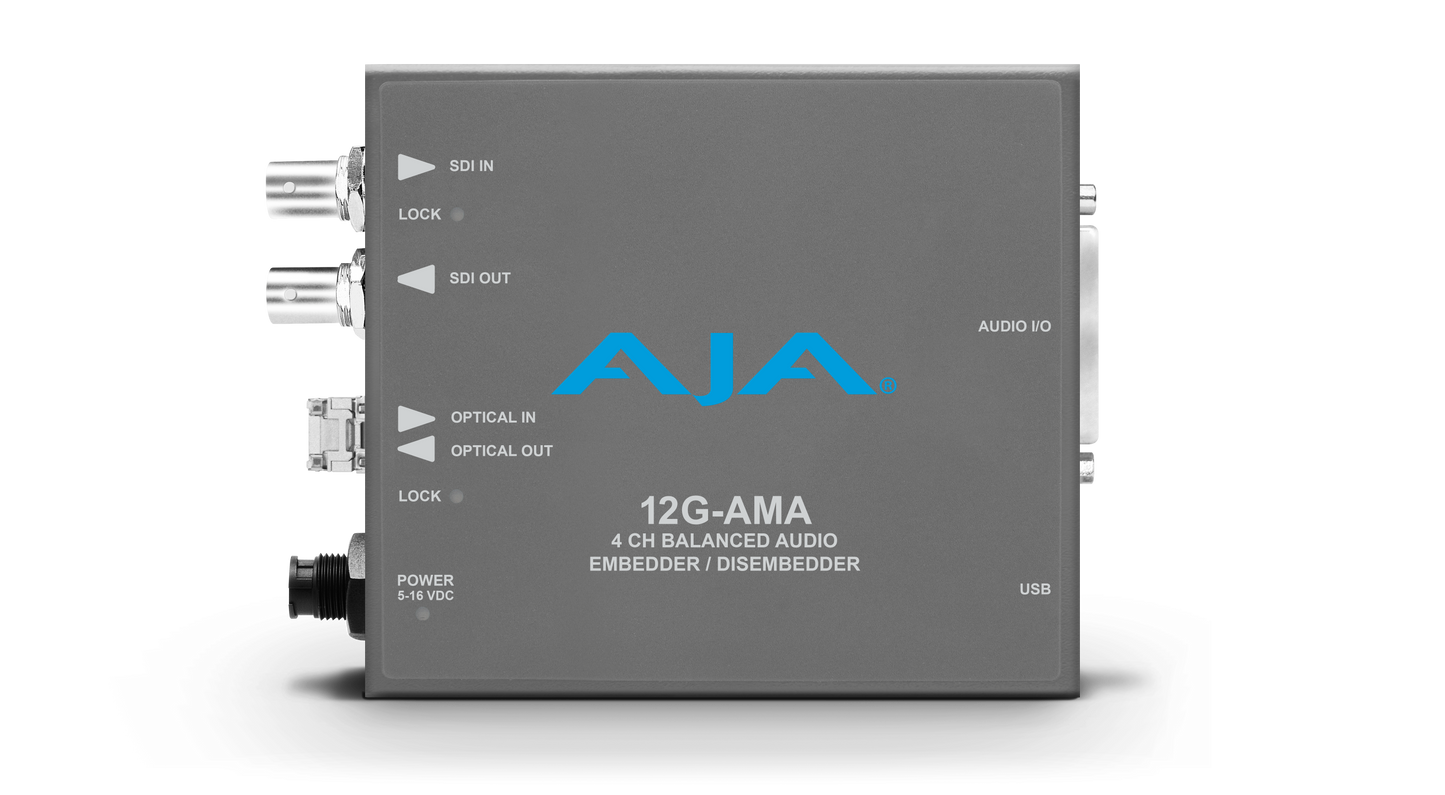 AJA 12G-SDI 8-Channel AES Audio Embedder with LC Receiver