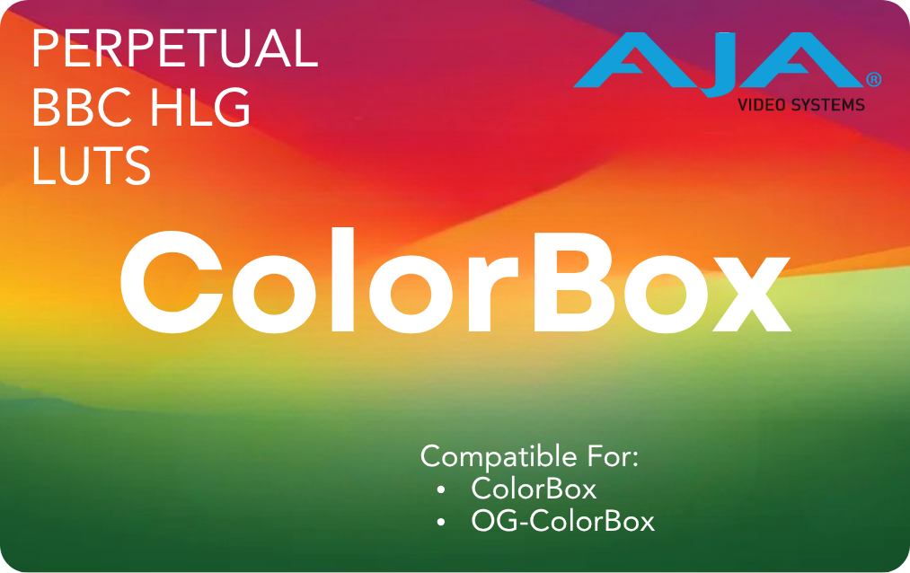 AJA Perpetual BBC HLG LUTs License for ColorBox and OG-ColorBox
