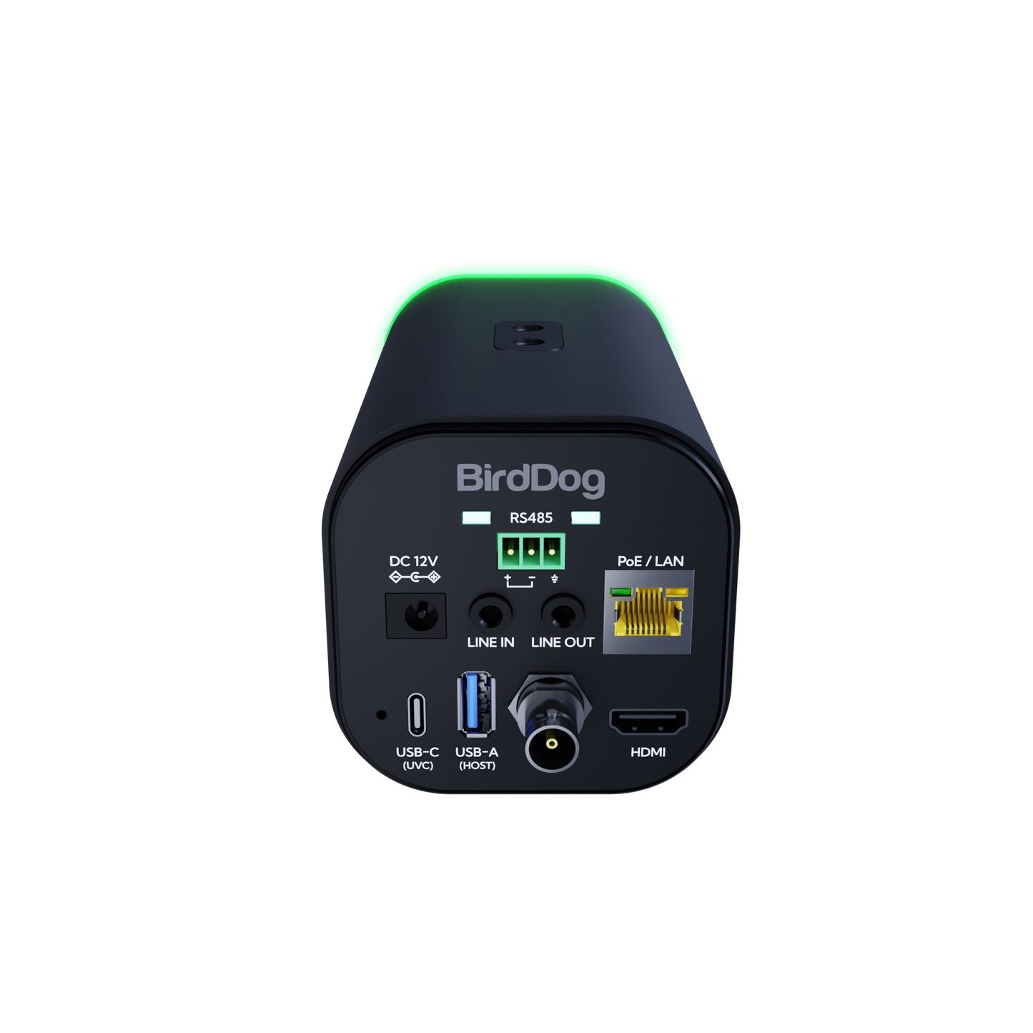 BirdDog MAKI Ultra 4K 12x Zoom Box Camera Inputs Ports Back Rear View