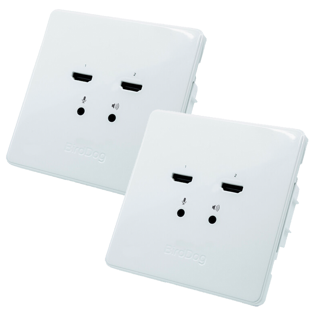 BirdDog 1x BirdDog Wallplate Dual Input and 1x BirdDog Wallplate Dual Output