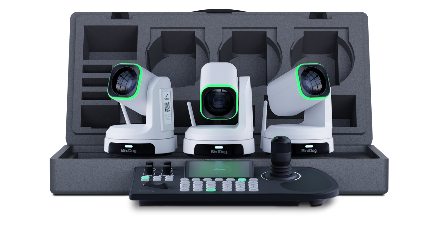 BirdDog 3x X1 30x PTZ Cameras and KBD Keyboard Bundle (White)