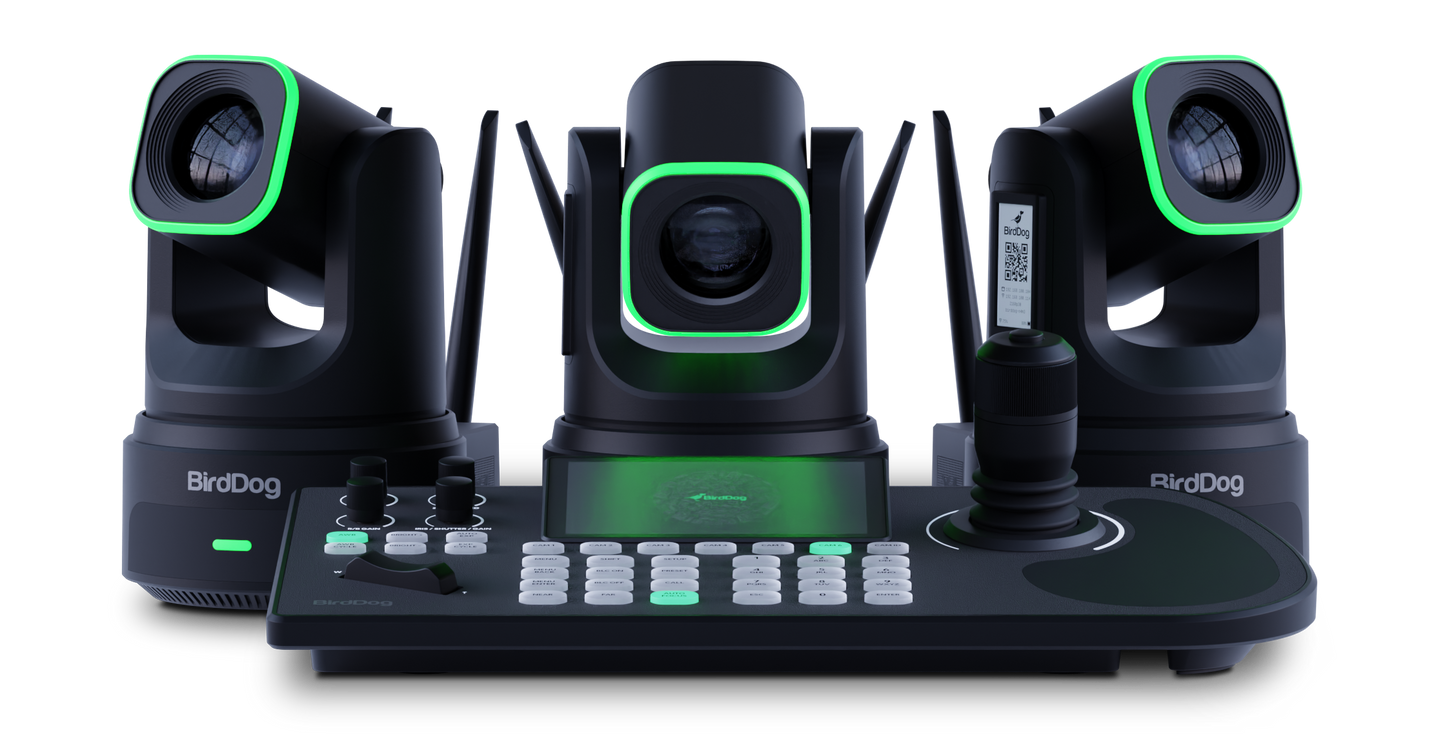 BirdDog 3x X4 Ultra PTZ Cameras and KBD Keyboard Combo (Black)