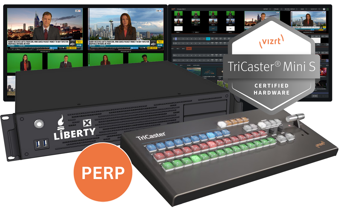 Liberty X Workstation with Vizrt TriCaster Mini Control Surface and TriCaster Mini S Software Perpetual Bundle Promo