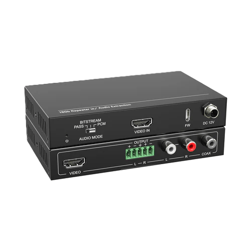 Black electronic device with various ports and labels on a white background