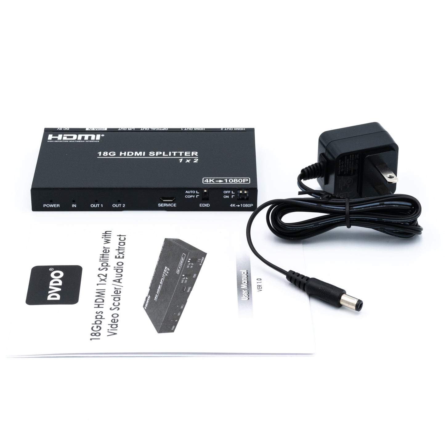 DVDO 4K 1x2 HDMI Splitter with Scaler & Audio Extract
