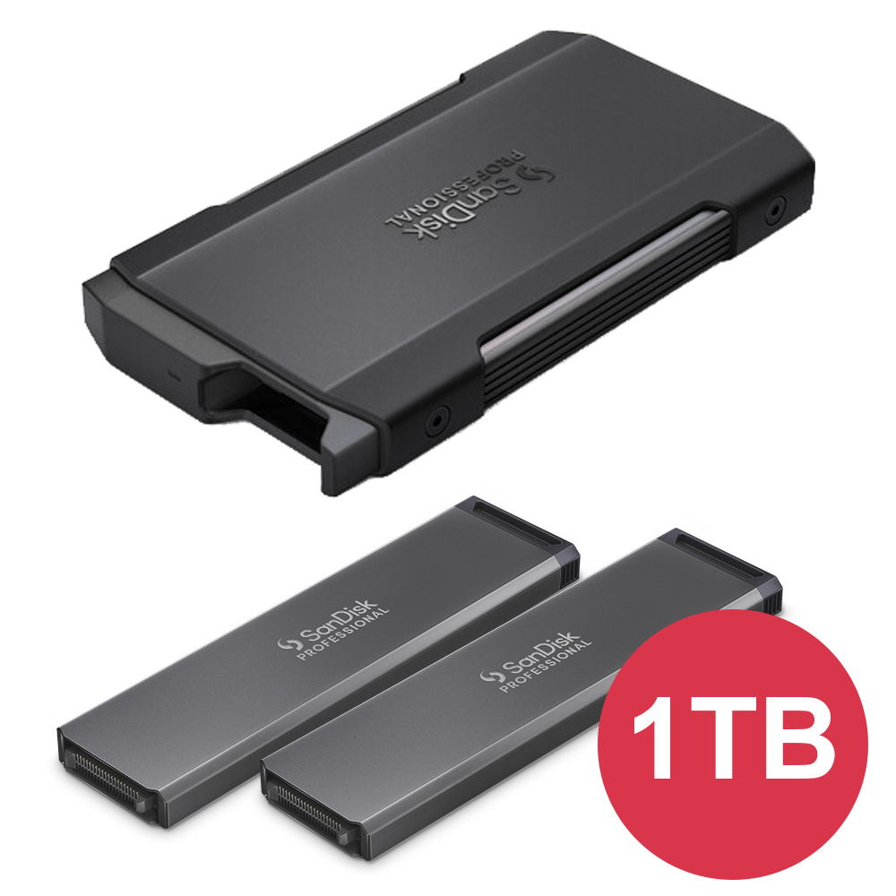SanDisk Professional  2x 1TB PRO-BLADE SSD Mags with a FREE PRO-BLADE Transport with purchase of a G-RAID Mirror or G-DRIVE Project