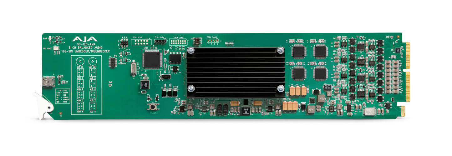 AJA openGear 12G-SDI Analog Audio Embedder/Disembedder Front