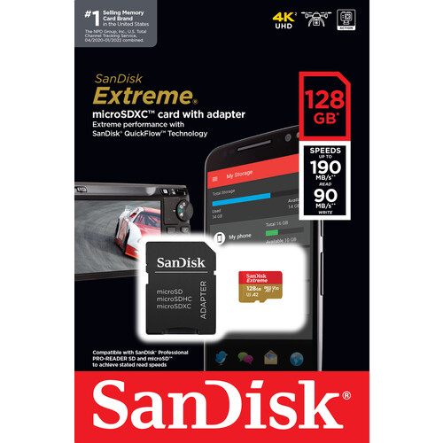 SanDisk Extreme microSDXC UHS-I Card - 128GB Box