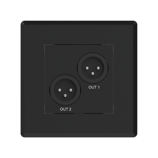 Turtle Dual Dante to Analog XLR Output EU Wall Box Front