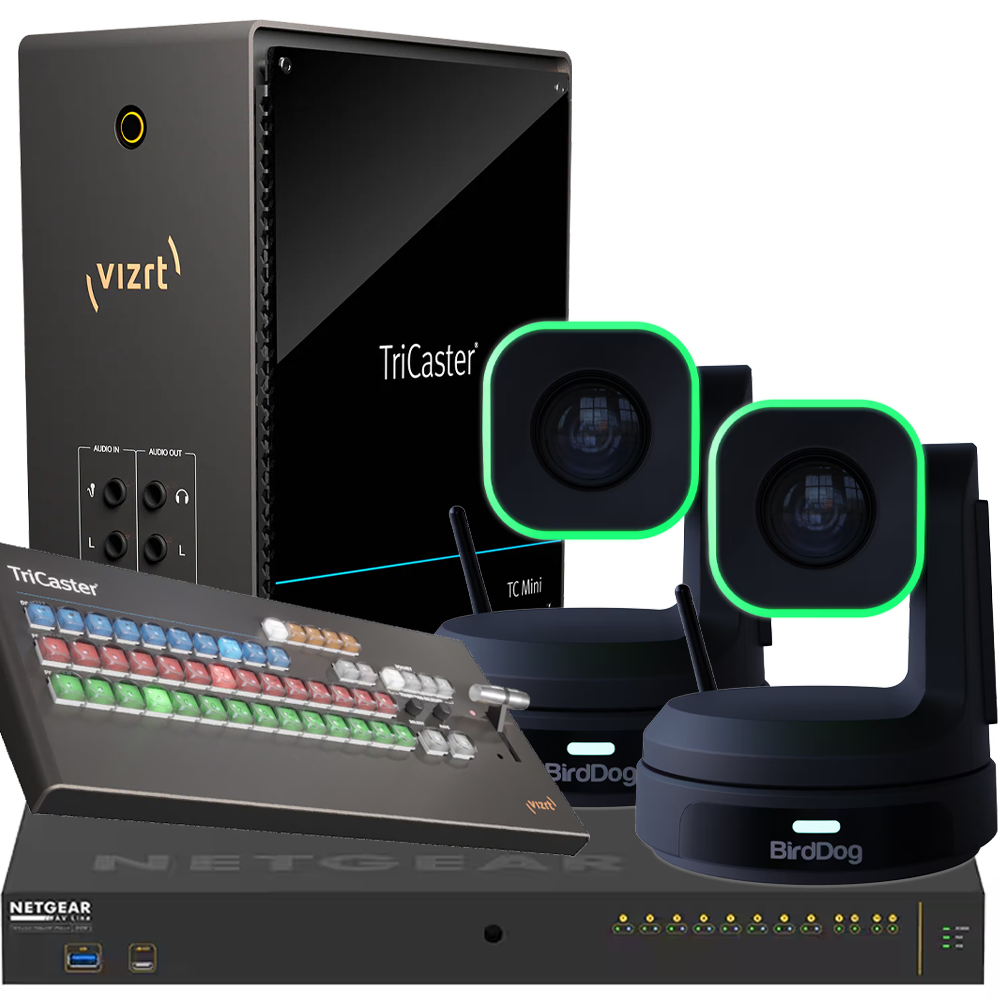 NDI Power of X Bundle with TriCaster Production and Multicamera BirdDog PTZs