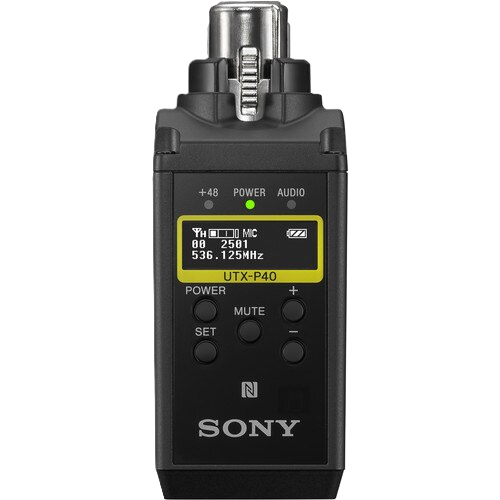Sony UTX-P40 wireless microphone transmitter on a white background