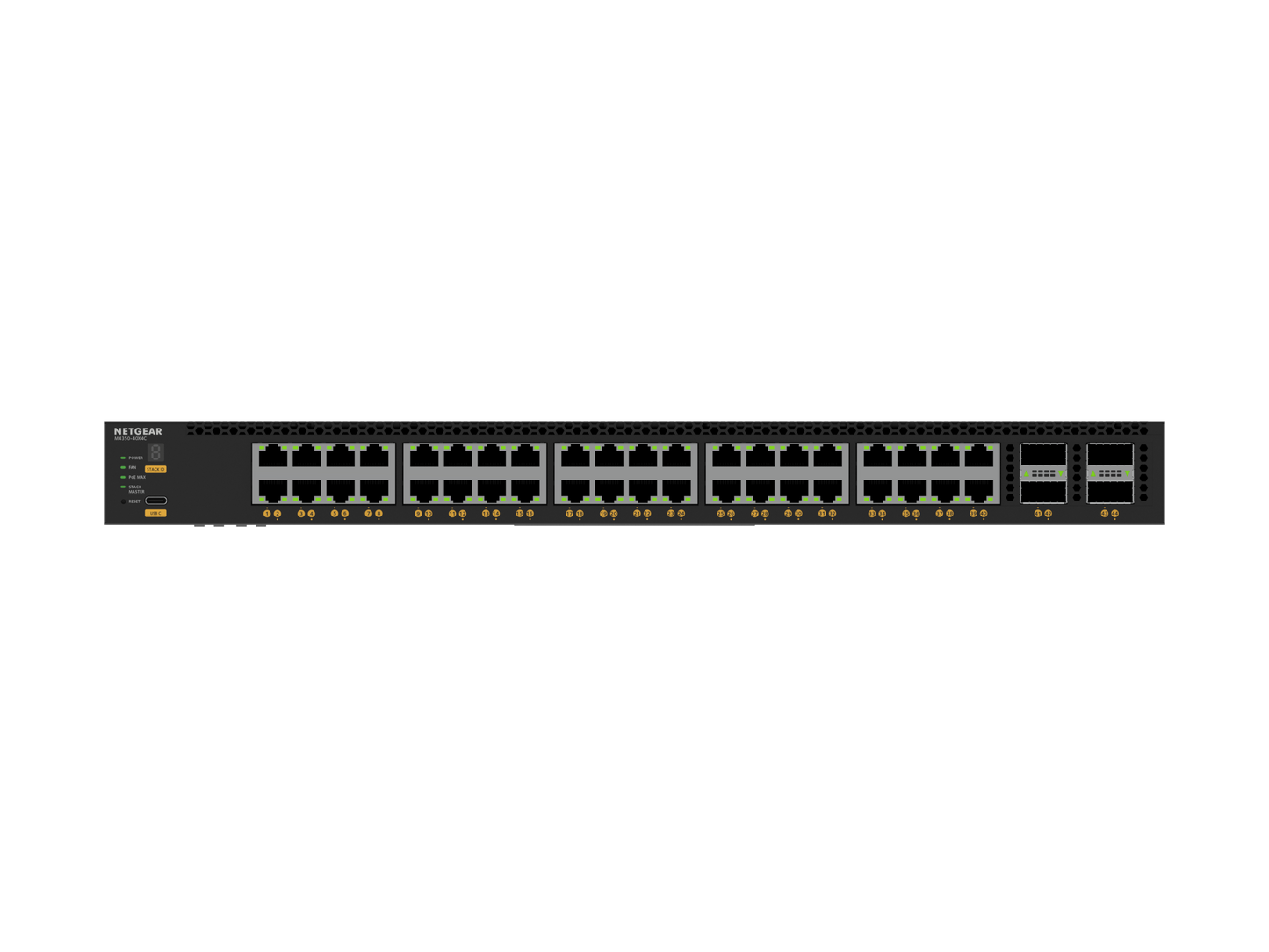 NETGEAR M4350-40X4C (XSM4344C) 40x10G/Multi-Gig PoE++ (196W base, up to 1,676W) and 4xQSFP28 100G Fully Managed Switch TAA Compliant