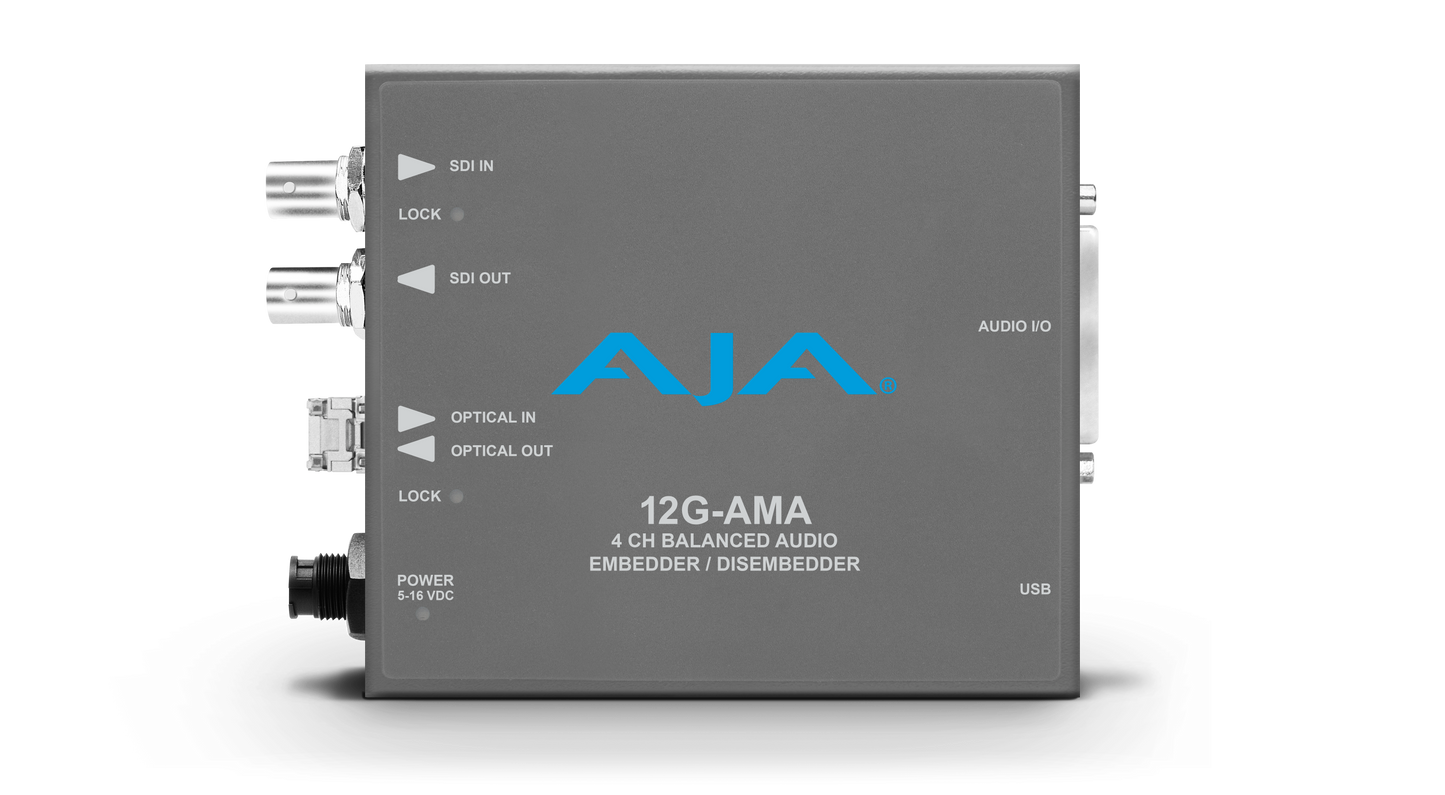 AJA 12G-SDI 4-Channel Balanced Audio Embedder with LC Receiver