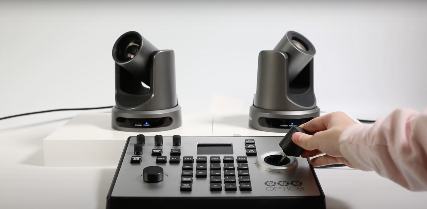 PTZOptics PT-JOY-G4 All-New Versatile PTZ Controller Joystick For IP Or Serial Control In Use