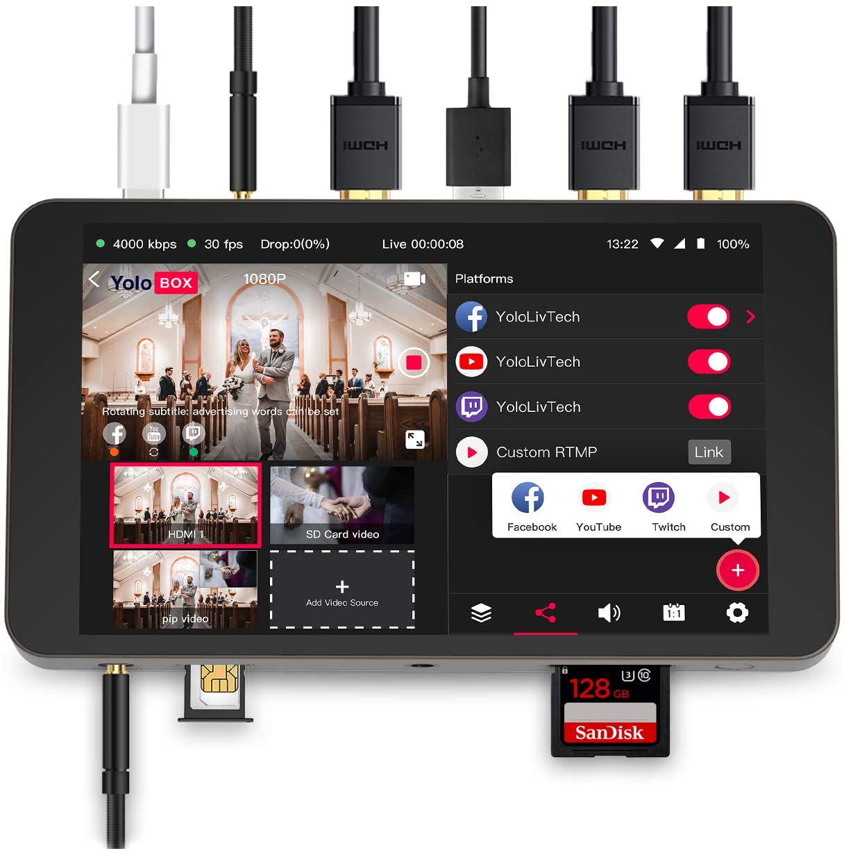 YoloLiv YoloBox Smart Multi-Camera Live Streaming Studio, Encoder