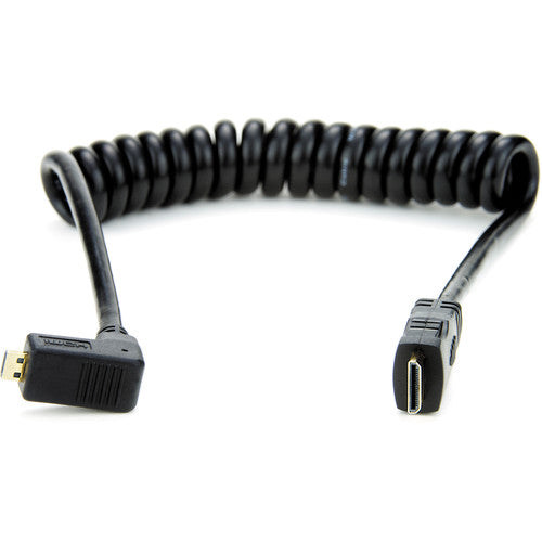 Atomos Right-Angle Micro to Mini HDMI Coiled Cable (11.8 to 17.7")