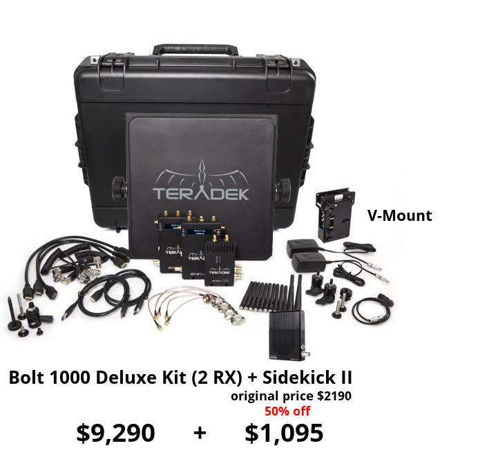 Teradek Bolt 1000 HD-SDI/HDMI TX/2RX Deluxe V-mount + Sidekick II