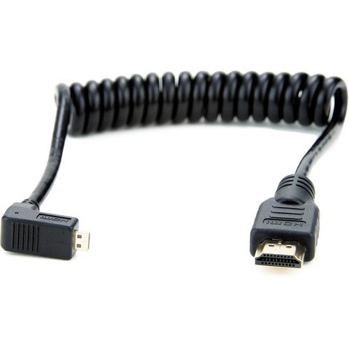 Atomos Right-Angle Micro to Full HDMI Coiled Cable (11.8 to 17.7")