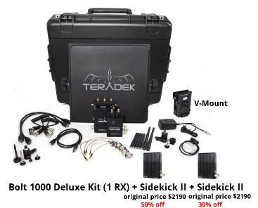 Teradek Bolt 1000 HD-SDI/HDMI TX/RX Deluxe V-Mount + 2x Sidekick II