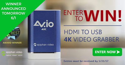Last Chance to Win an Epiphan AV.io 4K Video Grabber!