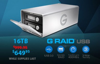 G-Tech G-RAID USB3 16TB Now $649.95! Check out this review!
