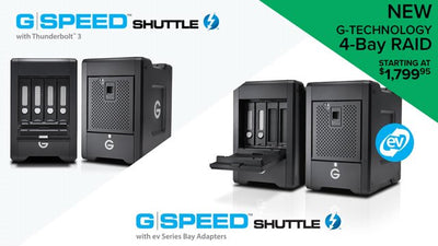 Introducing G-Technology G-SPEED Shuttle with Thunderbolt 3 - 4-Bay Transportable RAID Storage