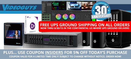 Videoguys Double Dip Savings: FREE SHIPPING on all orders &  5% OFF Coupon