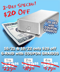 G-Tech G-Raid 2-day sale 10/21 to 10/22!