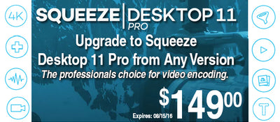 Sorenson Squeeze Desktop 11 Pro Promotions!