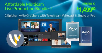 Affordable Multicamera Live Production Bundles with 2 Epiphan AV.io Video Grabbers & Wirecast Software