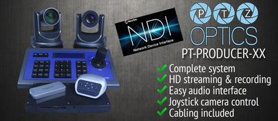 PTZOptics Producer Kits integrated with NewTek NDI™