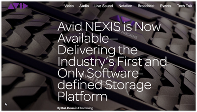 Avid Nexis Software-defined Shared Storage Platform is released!