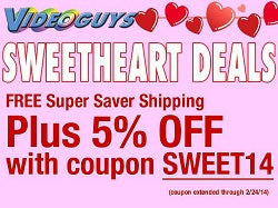 Videoguys.com Extends SWEET14 Coupon thru 2/24