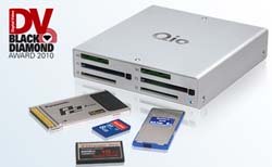 Juggling multiple solid-state media card formats? The Qio is an exemplary solution.