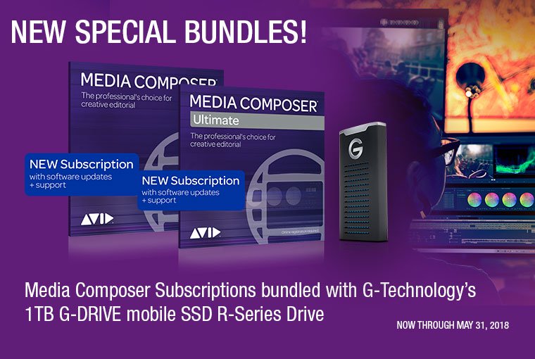 Special Bundles: Avid Media Composer Subscription with G-Tech G-DRIVE mobile SSD R-Series Drive!