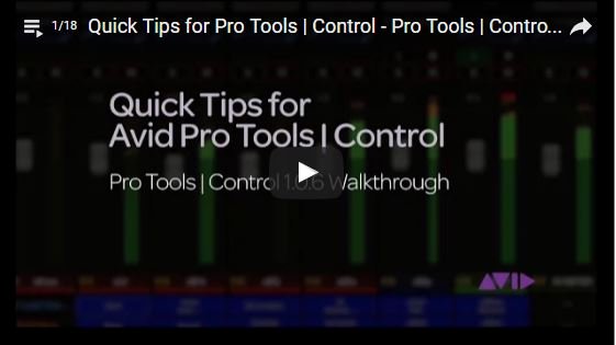 Avid Pro Tools Control 1.0.6 Tips & Walkthrough Video