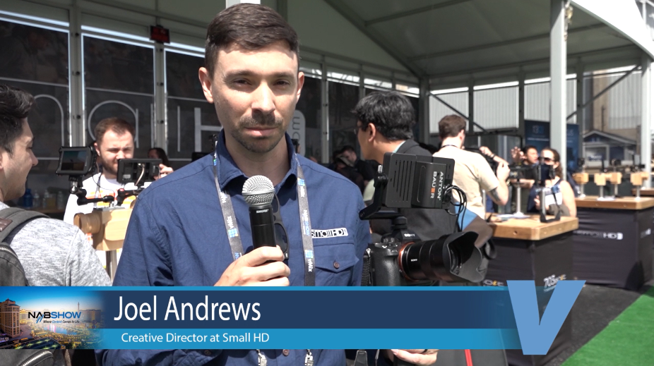 Small HD booth at NAB 2018 with Joel Andrews