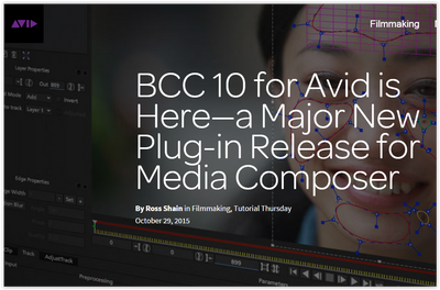 Now in Boris Continuum Complete BCC for Avid