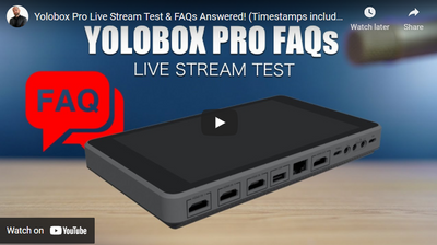Yolobox Pro FAQ video that was streamed live using Yolobox Pro!