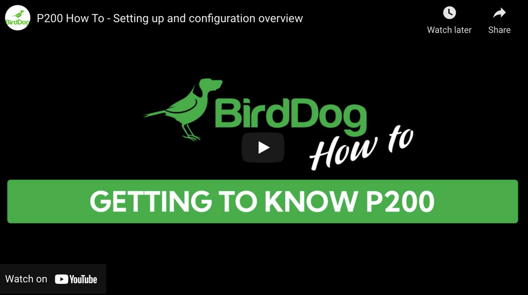 Birddog P200 NDI PTZ Cam Set up and Configuration Tutorial