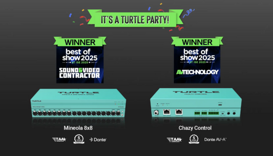 Brand New Turtle AV Mineola & Chazy Control Win Dual “Best of ISE Show 2025” Awards