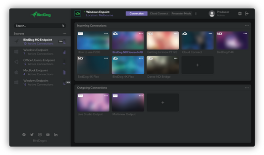 BirdDog Cloud 3.0; Cloud-Based NDI Remote Delivery and Management Tools