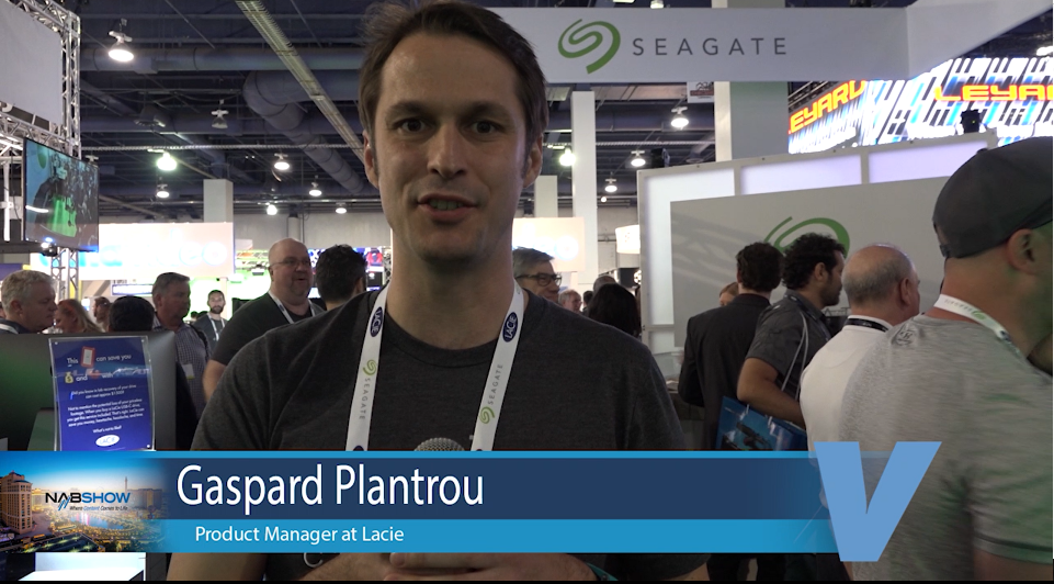 LaCie booth at NAB Las Vegas with Gaspard Plantrou