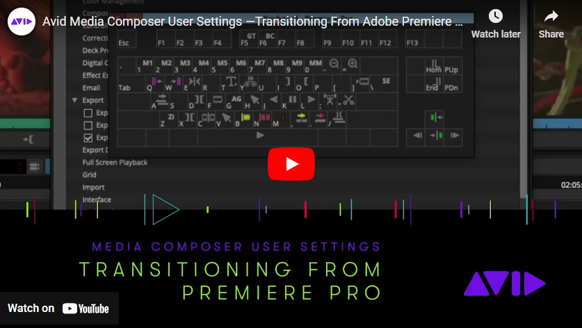 Avid Media Composer - Transitioning From Adobe Premiere Pro Preset